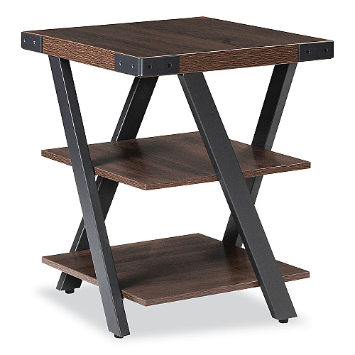Safco End Table, Square, 20 x 20 x 25, Southern Tobacco Top, Black Base (MRETSTO)