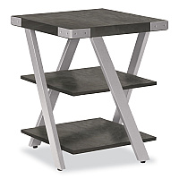 Safco End Table, Square, 20 x 20 x 25, Stone Gray Top, Silver Base (MRETSGY)