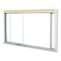 Ghent Horizontal Sliding Porcelain Magnetic Whiteboard, 120 x 48, White Surface, Satin Aluminum Frame (HSM2410)