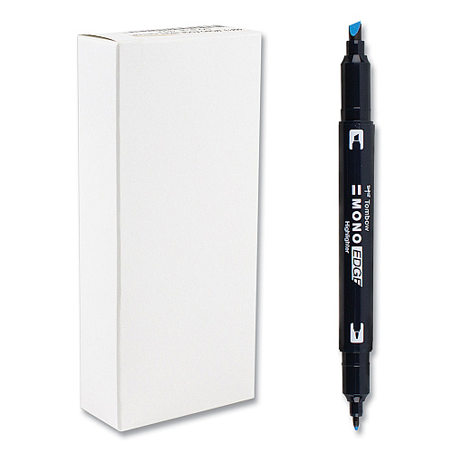 Tombow Highlighters, Skyblue Ink, Bullet/Chisel Tip, Skyblue Barrel, 10/Box (56413)