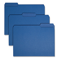 Smead Interior File Folders, 1/3-Cut Tabs: Assorted, Letter Size, 0.75" Expansion, Navy Blue, 100/Box (10279)