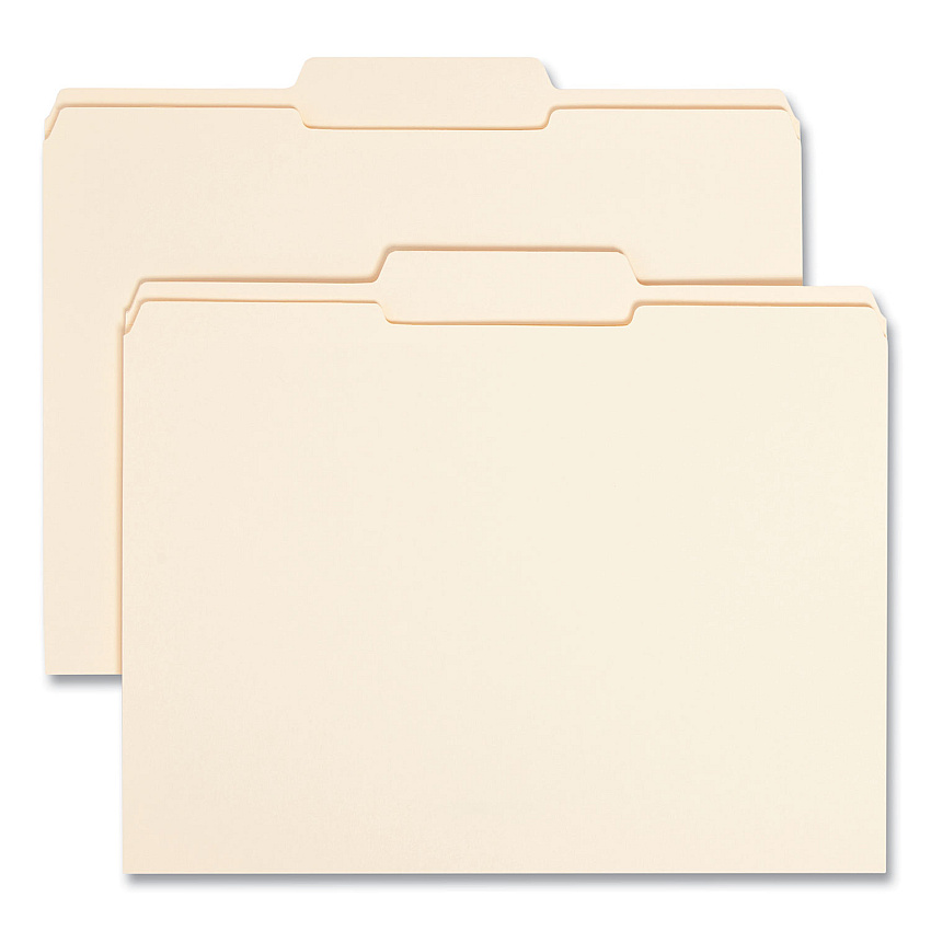 Smead Reinforced Tab Manila File Folders, 1/3-Cut Tabs: Center Position, Letter Size, 0.75" Expansion, 11-pt Manila, 100/Box 8 1/2" x 11" - 3/4" Expansion - Top Tab Location - Center Tab Position - 11 pt. - 2 Plys - Manila - Reinforced, Durable, R (10336)