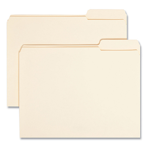 Smead Reinforced Tab Manila File Folders, 1/3-Cut Tabs: Right Position, Letter Size, 0.75" Expansion, 11-pt Manila, 100/Box (10337)