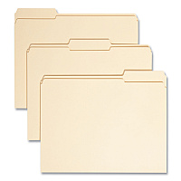 Smead 100% Recycled Reinforced Top Tab File Folders, 1/3-Cut Tabs: Assorted, Letter Size, 0.75
