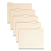 Smead Manila File Folders, 1/5-Cut Tabs: Assorted, Letter Size, 0.75