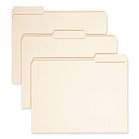 Smead Expandable Heavyweight File Folders, 1/3-Cut Tabs: Assorted, Letter Size, 1.5" Expansion, Manila, 50/Box (10405)