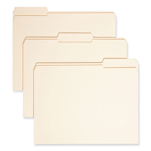 Smead Expandable Heavyweight File Folders, 1/3-Cut Tabs: Assorted, Letter Size, 1.5" Expansion, Manila, 50/Box (10405)