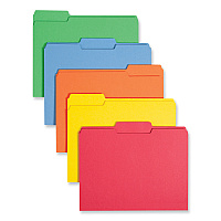 Smead Colored File Folders, 1/3-Cut Tabs: Assorted, Letter Size, 0.75