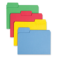 Smead SuperTab Colored File Folders, 1/3-Cut Tabs: Assorted, Letter Size, 0.75