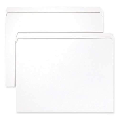 Smead Reinforced Top Tab Colored File Folders, Straight Tabs, Letter Size, 0.75" Expansion, White, 100/Box (12810)