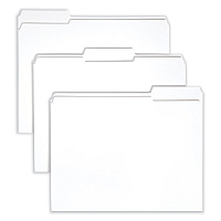 Smead Reinforced Top Tab Colored File Folders, 1/3-Cut Tabs: Assorted, Letter Size, 0.75" Expansion, White, 100/Box (12834)
