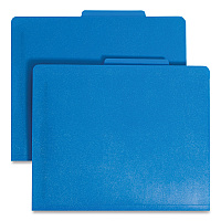 Smead Six-Section Poly Classification Folders, 2" Expansion, 2 Dividers, 6 Fasteners, Letter Size, Blue Exterior, 10/Box (14045)