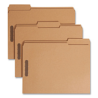 Smead Top Tab Fastener Folders, 1/3-Cut Tabs: Assorted, 0.75" Expansion, 2 Fasteners, Letter Size, Kraft Exterior, 50/Box (14837)