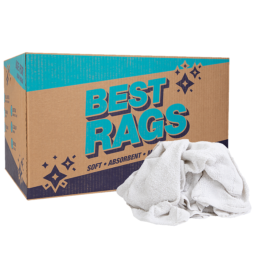 W11 Washcloth Size Terry Wipers White - 25lb Box (N-W11-25)