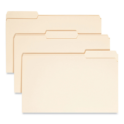 Smead Manila File Folders, 1/3-Cut Tabs: Assorted, Legal Size, 0.75" Expansion, Manila, 100/Box (15330)