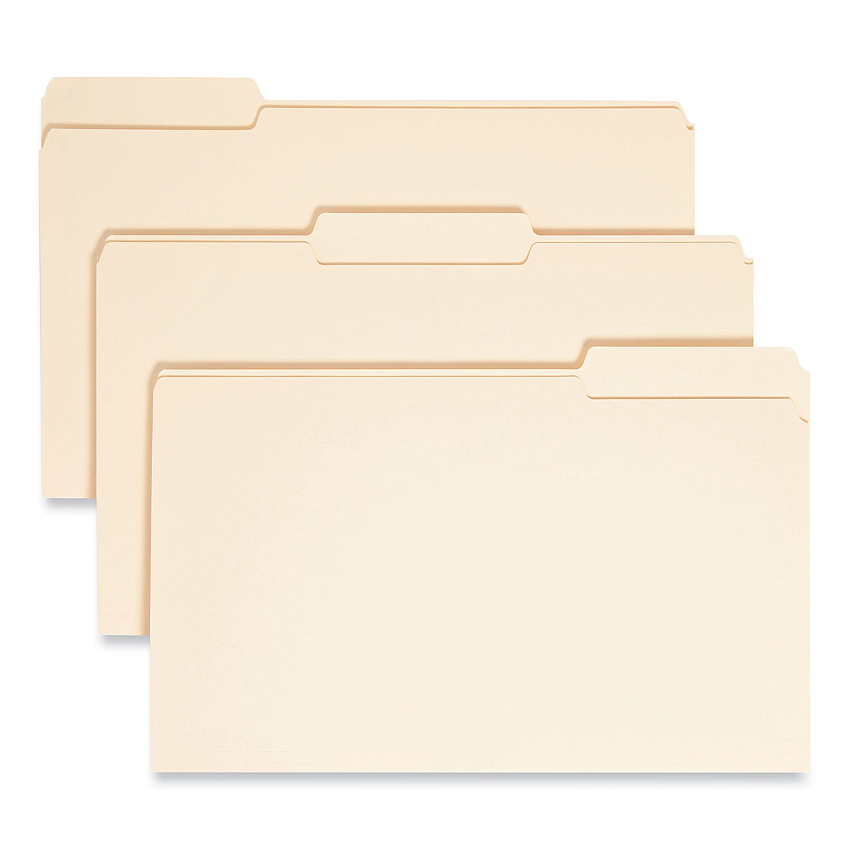 Smead Manila File Folders, 1/3-Cut Tabs: Assorted, Legal Size, 0.75" Expansion, Manila, 100/Box (15330)