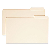 Smead Reinforced Tab Manila File Folders, 1/3-Cut Tabs: Right Position, Legal Size, 0.75" Expansion, 11-pt Manila, 100/Box 8 1/2" x 14" - 3/4" Expansion - Top Tab Location - Third Tab Position - 11 pt. - 2 Plys - Manila - Reinforced, Rounded Corne (15337)