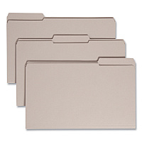 Smead Reinforced Top Tab Colored File Folders, 1/3-Cut Tabs: Assorted, Legal Size, 0.75" Expansion, Gray, 100/Box (17334)