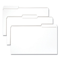 Smead Reinforced Top Tab Colored File Folders, 1/3-Cut Tabs: Assorted, Legal Size, 0.75" Expansion, White, 100/Box 8 1/2" x 14" - 3/4" Expansion - Top Tab Location - Assorted Tab Position - 11 pt. - 2 Plys - White - 10% Recycled - 100 / Box (17834)