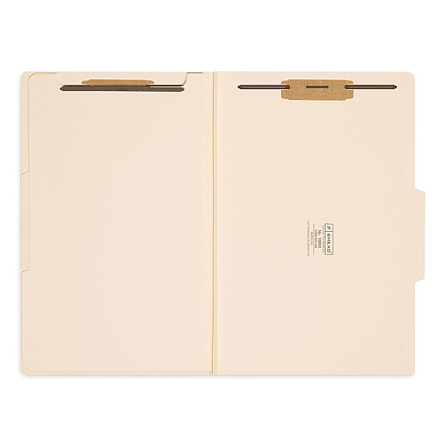 Smead Six-Section Top Tab Classification Folders, 2" Expansion, 2 Dividers, 6 Fasteners, Legal Size, Manila, 10/Box (19000)