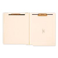 Smead Manila End Tab Classification Folders, 2" Expansion, 1 Divider, 4 Fasteners, Letter Size, Manila Exterior, 10/Box (26825)
