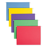 Smead Color Hanging Folders with 1/3 Cut Tabs, Letter Size, 1/3-Cut Tabs, Assorted Colors, 25/Box (64020)