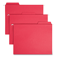 Smead FasTab Hanging Folders, Letter Size, 1/3-Cut Tabs, Red, 20/Box (64096)