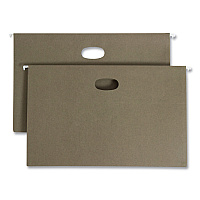Smead 100% Recycled Hanging Pockets with Full-Height Gusset, 1 Section, 3.5" Capacity, Legal Size, Standard Green, 10/Box (64326)