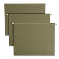 Smead 100% Recycled Hanging File Folders, Letter Size, 1/5-Cut Tabs, Standard Green, 25/Box (65001)