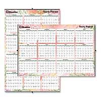 Blueline Yearly Laminated Wall Calendar, Passion Floral Artwork, 36 x 24, White/Multicolor Sheets, 12-Month (Jan to Dec): 2026 (C171920)
