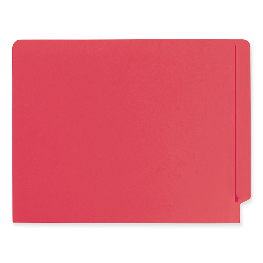 Smead Heavyweight Colored End Tab Fastener Folders, 0.75" Expansion, 2 Fasteners, Letter Size, Red Exterior, 50/Box (25740)