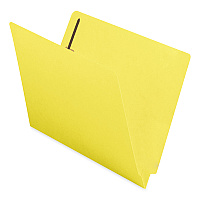 Smead Heavyweight Colored End Tab Fastener Folders, 0.75" Expansion, 2 Fasteners, Letter Size, Yellow Exterior, 50/Box (25940)