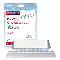 Smead Poly Index Tabs and Inserts For Hanging File Folders, 1/5-Cut, White/Clear, 2.25