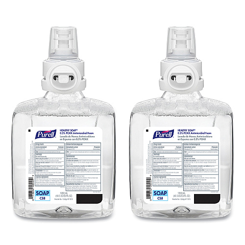 PURELL Healthcare HEALTHY SOAP 0.5% PCMX Antimicrobial Foam Refill, For CS8 Dispensers, Light Floral Scent, 1,200 mL, 2/Carton (787802CT)