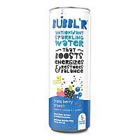 Bubbl'r Antioxidant Sparkling Water, Triple Berry Breez'r, 12 oz Can, 12 Cans/Carton (WIC00028)