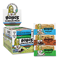 Bobo's Oat Bar Coconut/Chocolate Chip/Original Multipack, 3 oz Individually Wrapped, 12/Box (00098)