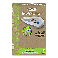BIC Wite-Out Brand Ecolutions Correction Tape, Non-Refillable, White, 0.2