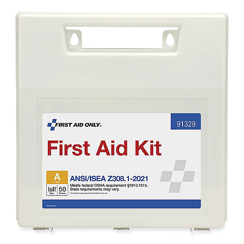 First Aid Only ANSI 2021 First Aid Kit for 50 People, 184 Pieces, Plastic Case (91329)