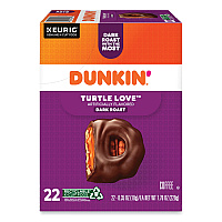 Dunkin Donuts K-Cup Pods, Turtle Love Coffee, 22/Box (5000367615)