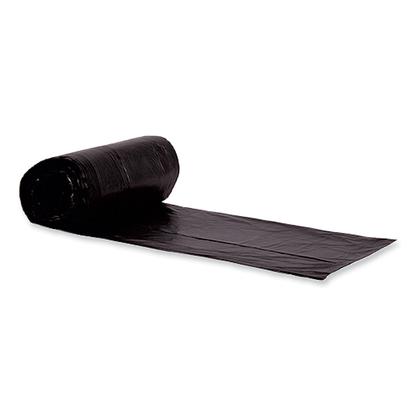 Heritage Eco Blend Max Can Liners, 45 gal, 0.8 mil, 40" x 46", Black, 25 Bags/Roll, 6 Rolls/Carton (L8046TKER1)
