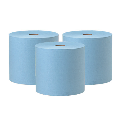 Shopworks W800 Wipers, Hydroknit, Blue, 12x12, Premium Duty, Roll - 475/rl - 3 Rls/cs (644043-3)