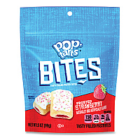Kellogg's Pop Tarts Bites, Frosted Strawberry, 3.5 oz Bag, 6/Carton (25069)