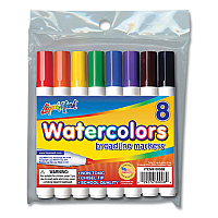 Liqui-Mark Broadline Watercolor Markers, Broad Chisel Tip, Assorted Colors, 8/Set (80008)