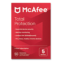 Mcafee Total Protection Software, For 5 Users (21EST5RFLM)