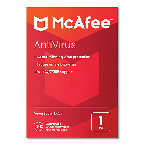 Mcafee AntiVirus Software, For 1 User (MAB21EST1RAA)