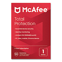 Mcafee Total Protection Software, For 1 User (MTP21EST1RAA)