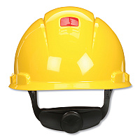3M SecureFit Hard Hat with Uvicator, Four-Point Ratchet Suspension, Yellow (H702SFRUV)