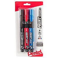 Pentel Opaque Bullet Tip Paint Markers, Medium Bullet Tip, Assorted Colors, 3/Pack (20BP3M)