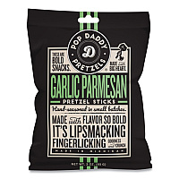 Pop Daddy Garlic Parmesan Pretzel Sticks, 3 oz Bag, 15/Carton (00557)