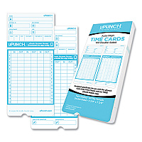 uPunch Pay-to-Punch Time Card for SB1200 Time Clock, Two Sides, 3.38 x 7.38, 100/Pack (CB1100)